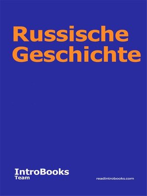 Russische Geschichte - ebook